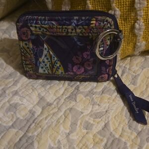 Vera Bradley Navy and Pink Floral Coin Pouch